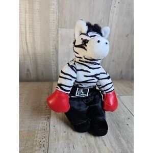 Burton + Burton Zebra Boxer Plush 8″ Stuffed Animal Red Gloves Black Trunks